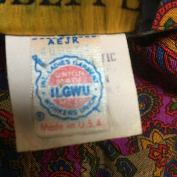 Vintage Breli II Unin Made Women 3/4 Sleeve Paisley Midi Dress Multi Made in USA - Picture 4 of 11